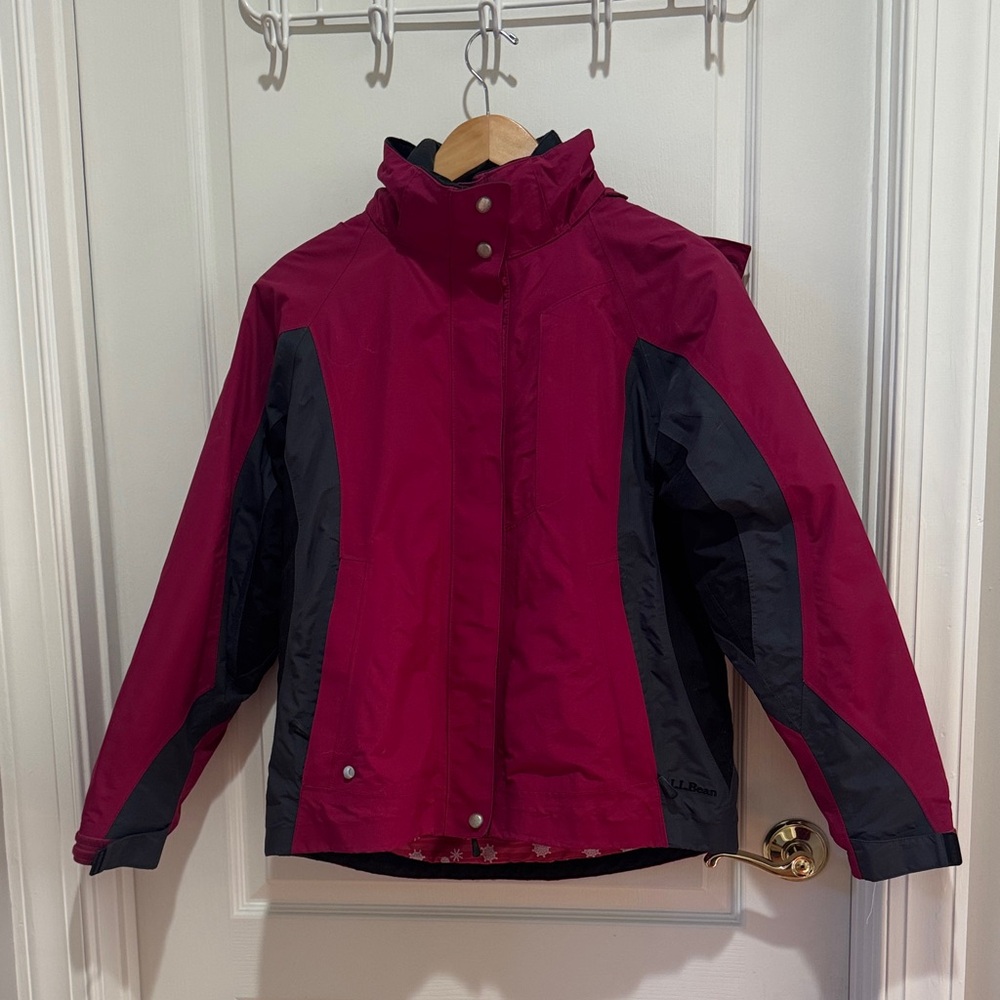 LL BEAN Fuchsia Gray 3-in-1 Ski Mountain Jacket M Medium $300 EUC KL - Picture 4 of 16